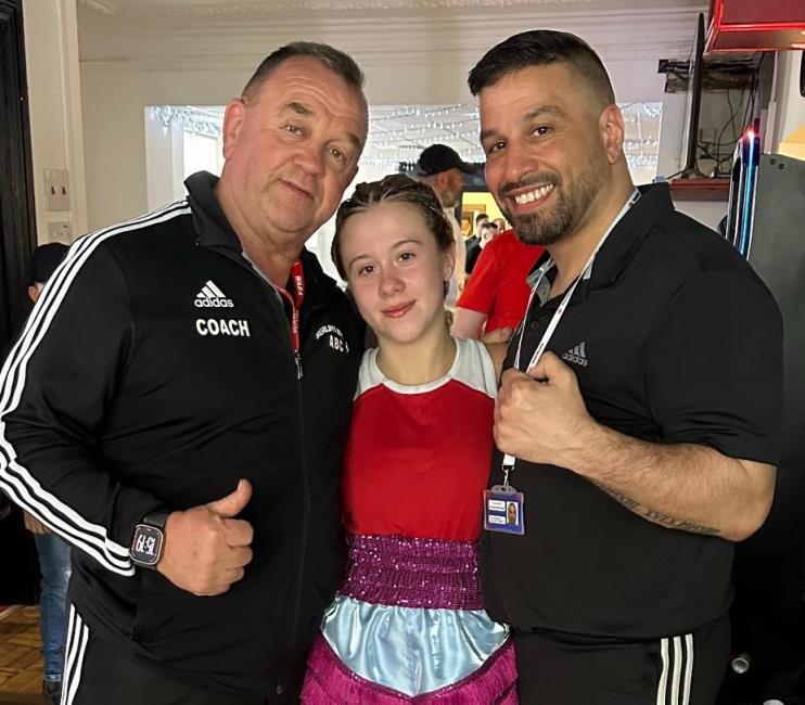 Alex Ward with Graham Brockway and  Mali